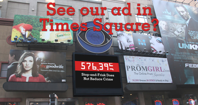 CCR's Time Square Ad about Stop and Frisk