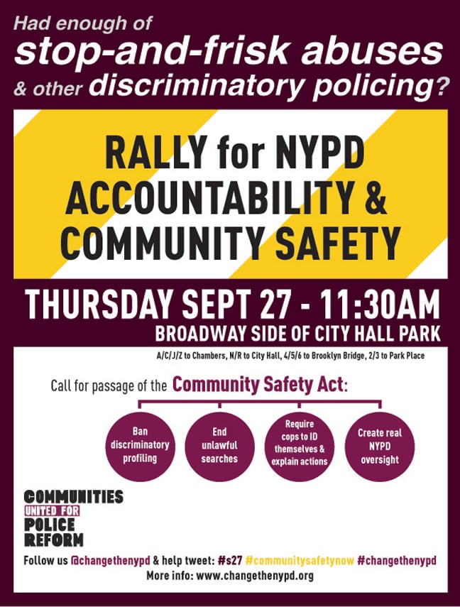 Flyer for CRP Rally on September 27