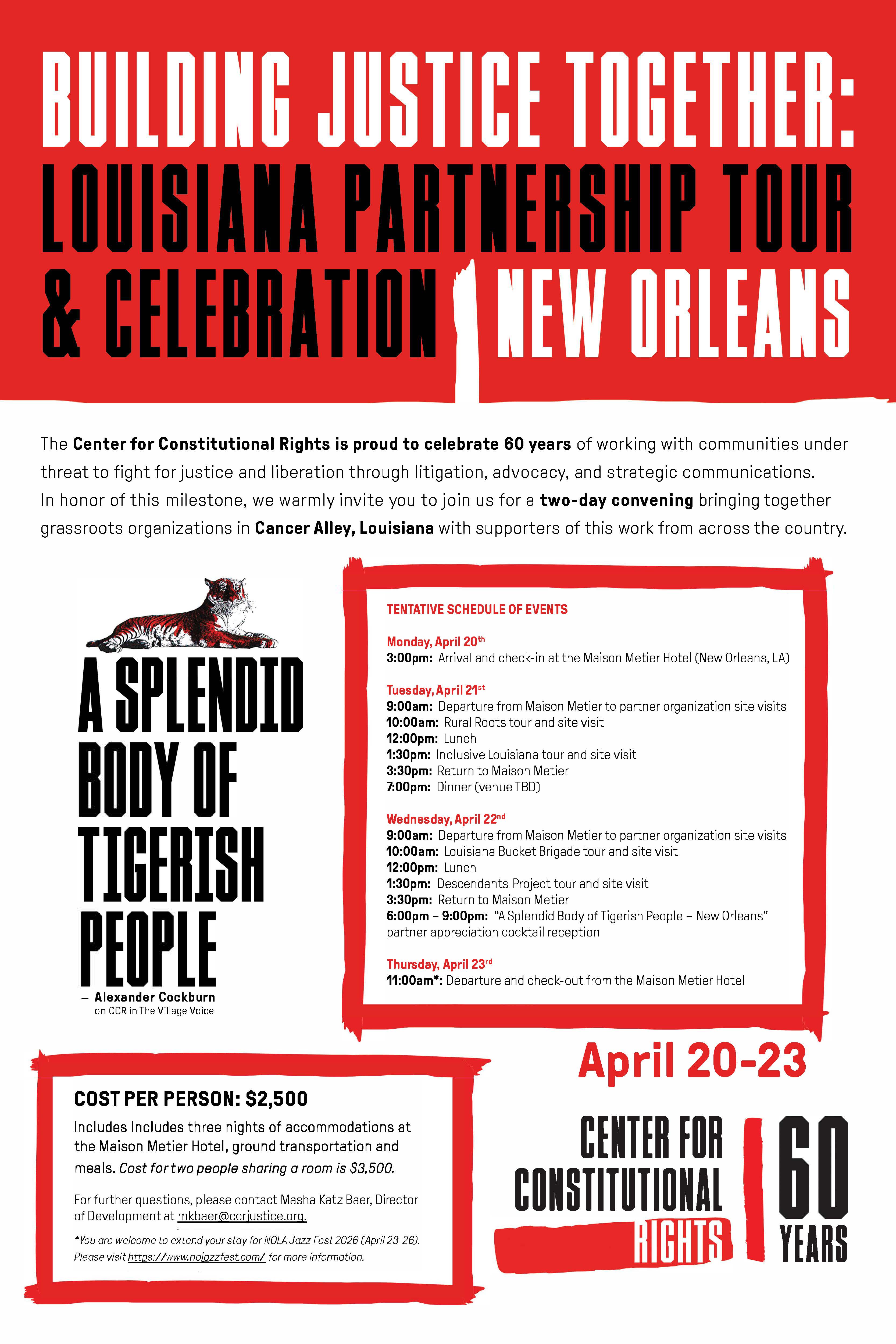 Building Justice Together: Louisiana Partnership Tour & Celebration
