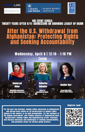 promotional image for event After the U.S. Withdrawal from Afghanistan: Protecting Rights and Seeking Accountability