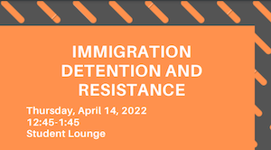text reads immigration detention and resistance