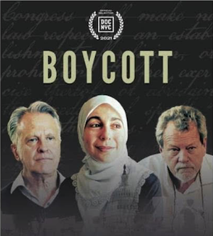 promotional image for the documentary film boycott