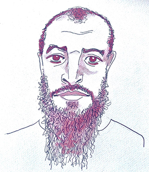 an illustration of our client Sharqawi Al Hajj by Christopher Noxon