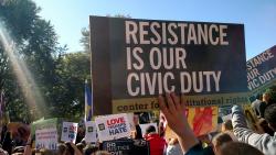 Resistance is Our Civic Duty sign