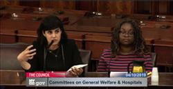 Mahal Zamanı testifying at New York City Council