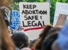 Placard stating "Keep Abortion Safe and Legal"