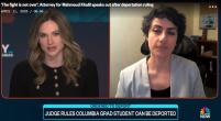Attorney Diala Shamas on the right, speaking on NBC News with Ellison Barber