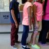 children in line at Immigration and Customs Enforcement