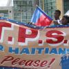 Banner: T.P.S. for Haitians please